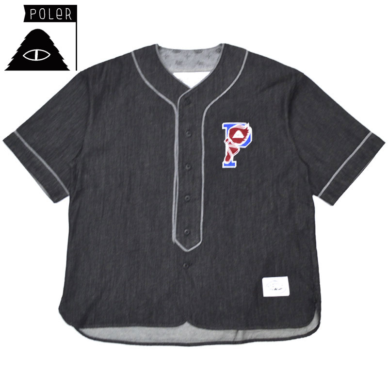  |[[ POLER BASEBALL SHIRT(ubN  BLACK)|[[x[X{[Vc POLERx[X{[Vc |[[Vc POLERVc