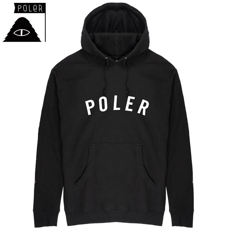 送料無料 ポーラー POLER STATE HOODIE ( ブラック 黒 BLACK ) ポーラーパーカ POLERパーカ ポーラープルオーバー POLERプルオーバー スウェット フーディー