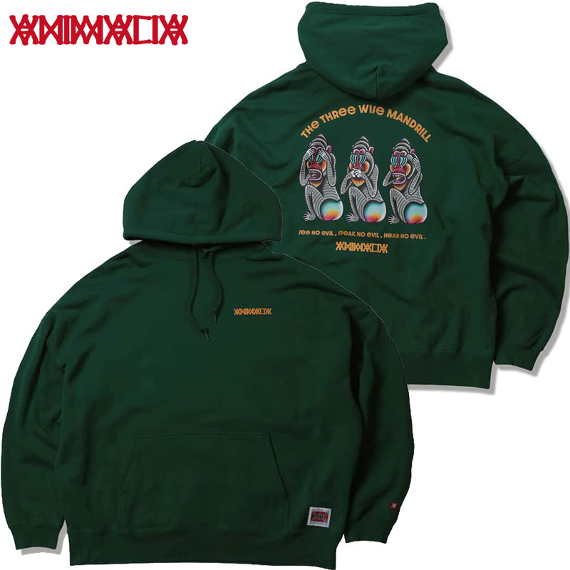 yMTCY Xg1_z Aj}A ANIMALIA BIG SILHOUETTE P/O HOODIE - THE THREE WISE MANDRILL(O[ GREEN)Aj}Ap[J ANIMALIAp[J Aj}At[fB[ ANIMALIAt[fB[ vI[o[ rbOVGbg