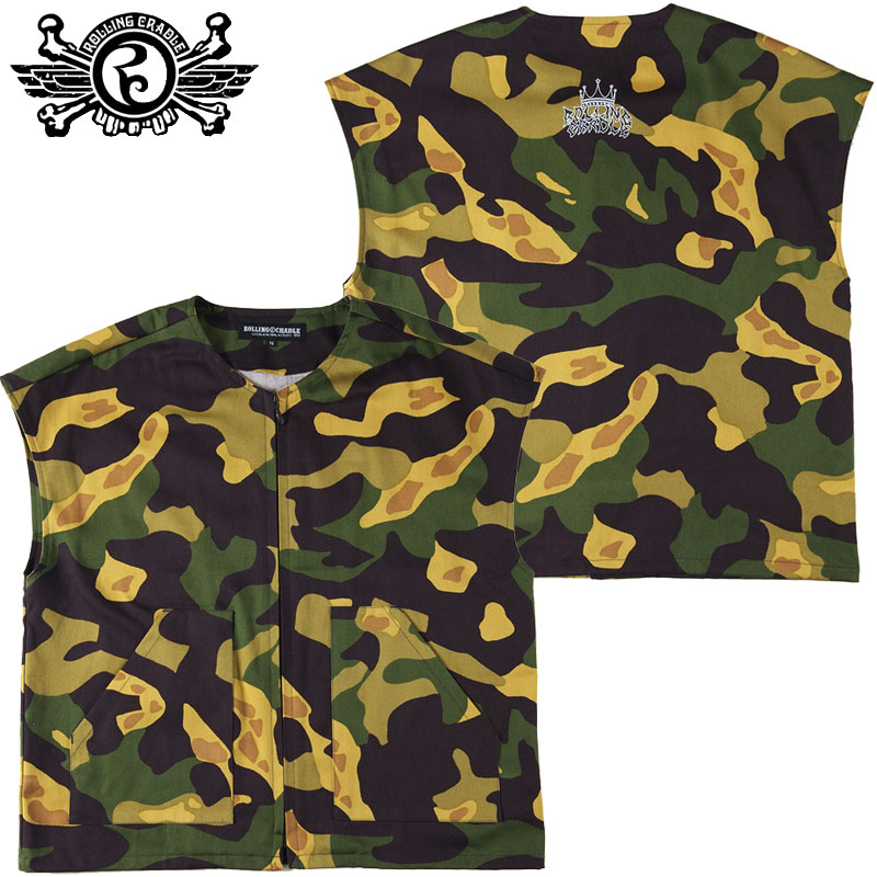 楽天WARP WEB SHOP 楽天市場店送料無料 ローリングクレイドル ROLLING CRADLE GARA VEST（迷彩 CAMO）ローリングクレイドルベスト ROLLING CRADLEベスト セットアップ