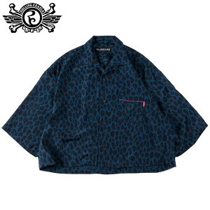 【予約受付】送料無料 ローリングクレイドル ROLLING CRADLE LEOPARD SHIRT(ブルー 青 BLUE)ローリングクレイドルシャツ ROLLING CRADLEシャツ 柄