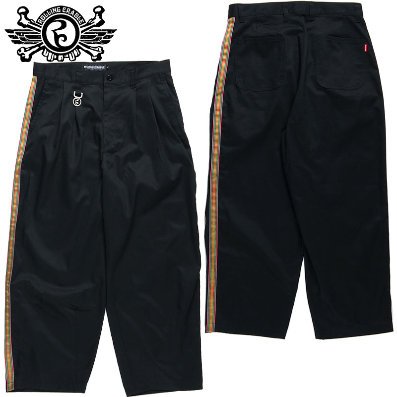 楽天WARP WEB SHOP 楽天市場店【Lサイズ ラスト1点】送料無料 ローリングクレイドル ROLLING CRADLE SHOWY WIDE PANTS（ブラック 黒 BLACK）ローリングクレイドルパンツ ROLLING CRADLEパンツ ローリングクレイドルボトム ROLLING CRADLEボトム ワイド