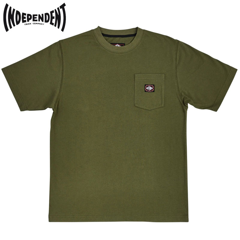 インディペンデント INDEPENDENT SUMMIT SCROLL S/S POCKET TEE ( オリーブ OLIVE ) インディペンデントTシャツ INDEPENDENTシャツ インディペンデント半袖 INDEPENDEN半袖 ポケT