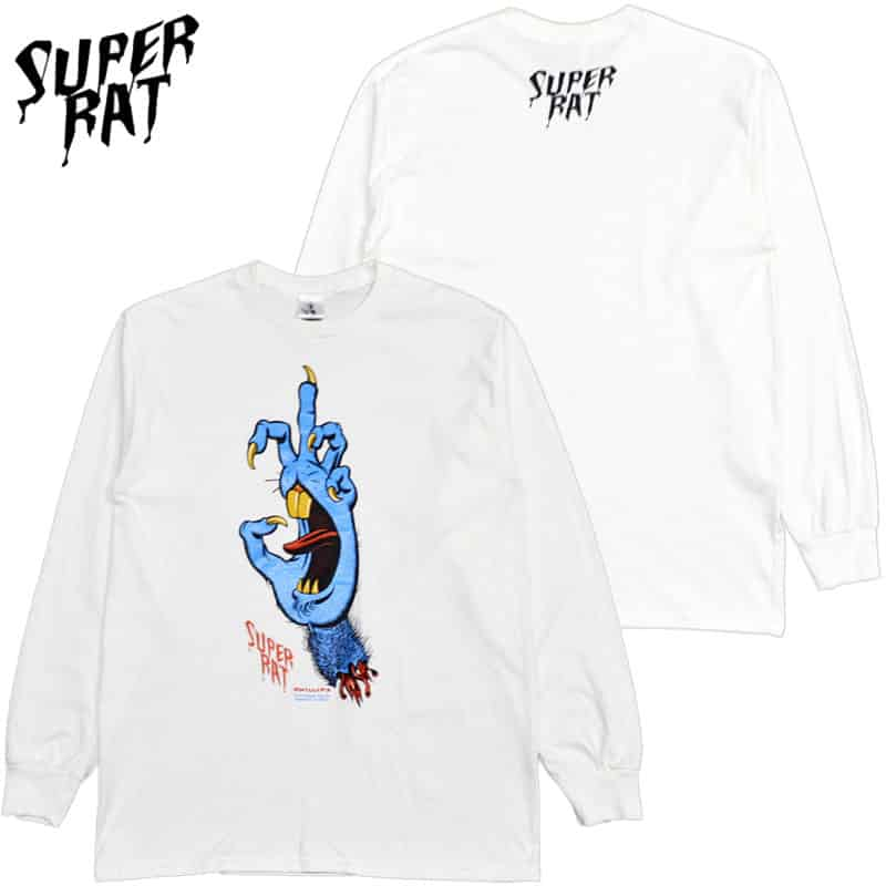 X[p[bg SUPER RAT FAQ HAND L/S T(zCg  WHITE)X[p[bgOTVc SUPER RAT OTVc eB[ T nh WARPʒ