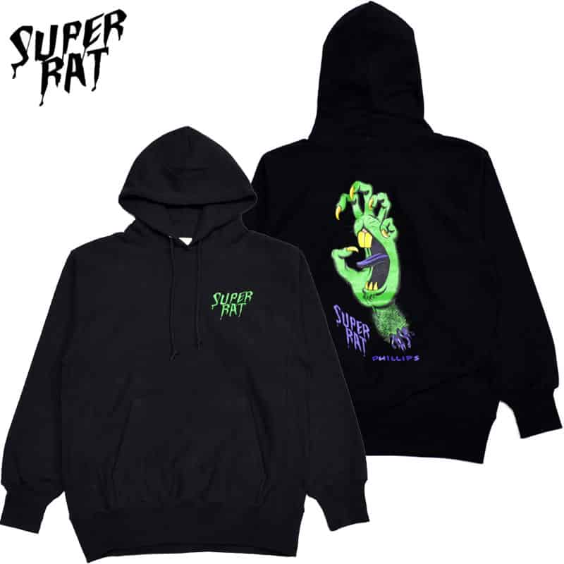  X[p[bg SUPER RAT RAT HAND GR PULL OVER HOOD(ubN  BLACK)X[p[bgt[fB[ SUPER RATt[fB[ p[J XEFbg nh WARPʒ