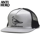 アンタイヒーロースケートボード ANTIHERO SKATEBOARDS BASIC PIGEON SNAPBACK シルバー SILVER アンタイヒーロースケートボードメッシュキャップ ANTIHERO SKATEBOARDSメッシュキャップ アン…