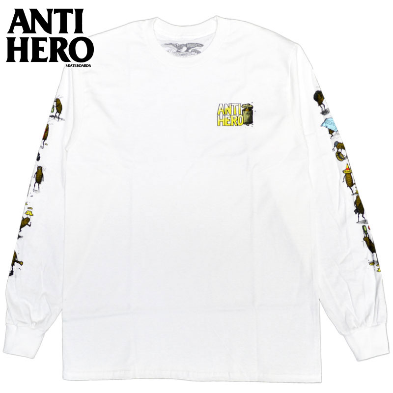 アンタイヒーロースケートボード ANTIHERO SKATEBOARDS ROACHED OUT L S T-SHIRT ホワイト 白 WHITE アンタイヒーロースケートボードロンT ANTIHERO SKATEBOARDSロンT アンタイヒーロースケー…