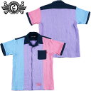 ローリングクレイドル ROLLING CRADLE GAUZE SHIRT(PURPLE-NAVY)ローリングクレイドルガーゼシャツ ロリクレガーゼシャツ ROLLING CRADLEガーゼシャツ ローリングクレイドルシャツ ロリクレシャツ ROLLING CRADLEシャツ 半袖シャツ.