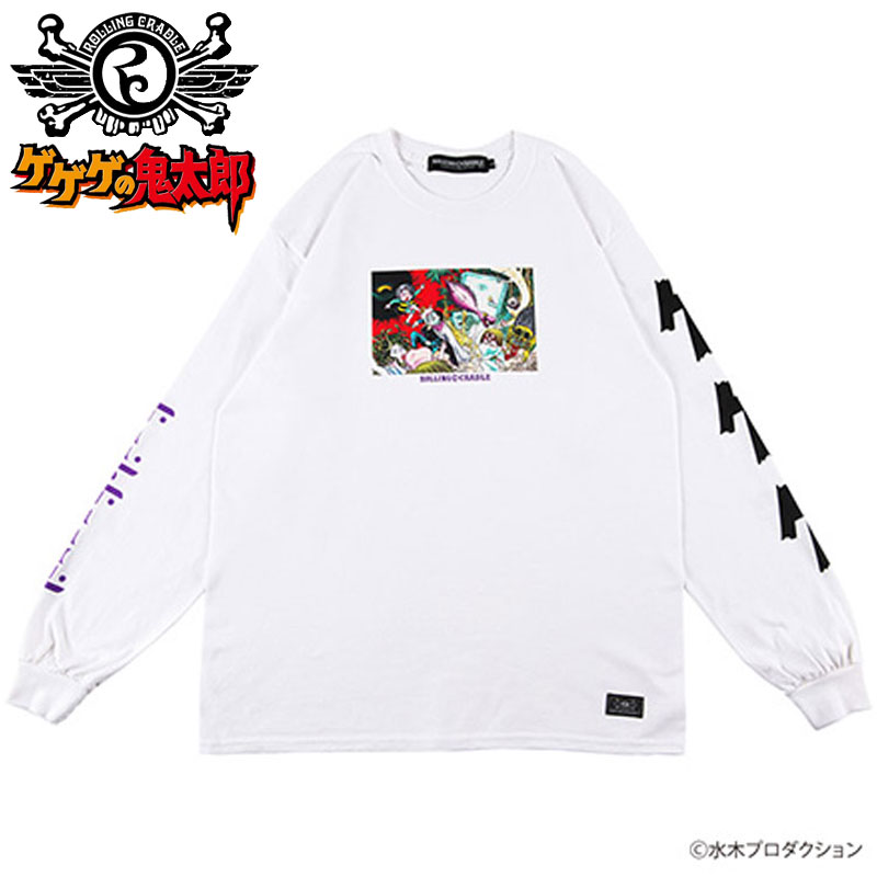 ローリングクレイドル ROLLING CRADLE BACKBEARD 妖怪大戦争 LONG SLEEVE(ホワイト 白 WHITE)ローリングクレイドルロンT ロリクレロンT ROLLING CRADLEロンT ローリングクレイドル長袖 ロリクレ長袖 ROLLINGCRADLE長袖 ゲゲゲの鬼太郎コラボ