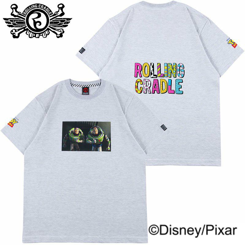 楽天WARP WEB SHOP 楽天市場店ローリングクレイドル ROLLING CRADLE × TOY STORY TWO BUZZ TEE（グレー ASH）ローリングクレイドルTシャツ ROLLING CRADLETシャツ ローリングクレイドルティーシャツ ROLLING CRADLEティーシャツ TOY STORYコラボ トイストーリーコラボ