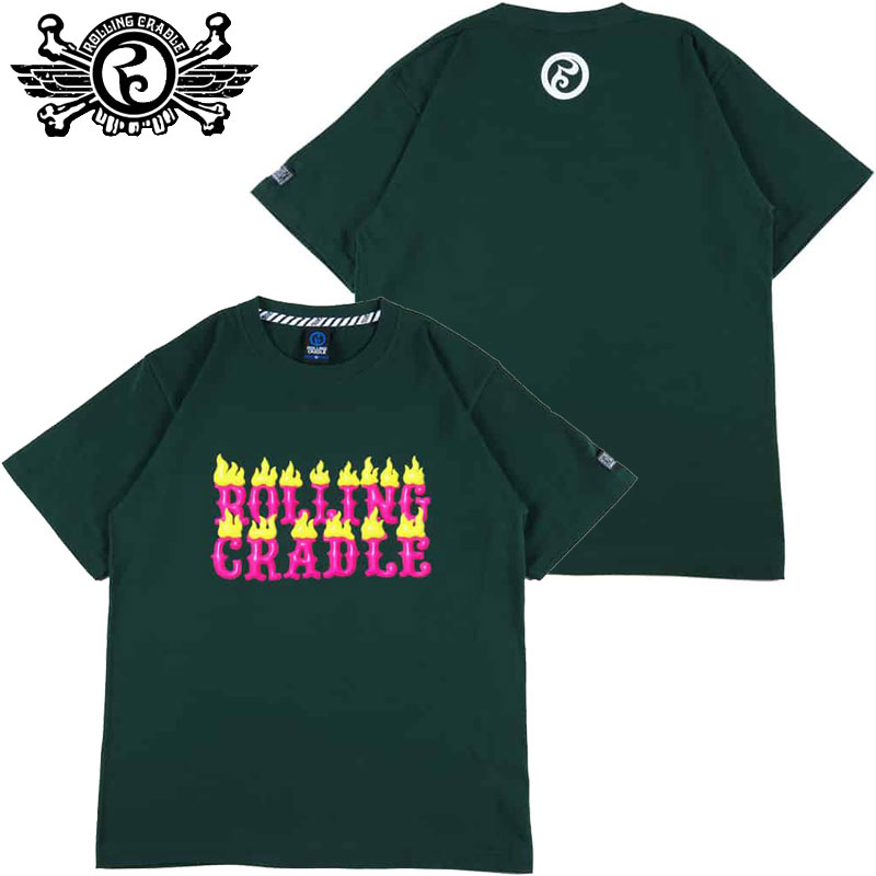 ローリングクレイドル ROLLING CRADLE BURNING LOGO TEE(グリーン GREEN)ローリングクレイドルTシャツ ROLLING CRADLETシャツ ローリングクレイドルティーシャツ ROLLING CRADLEティーシャツ