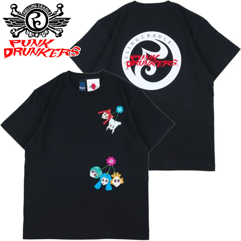 ローリングクレイドル ROLLING CRADLE RC×PUNK DRUNKERS COSPLAYGIRL CHERRY TEE(ブラック 黒 BLACK)ローリングクレイドルTシャツ ROLLING CRADLETシャツ ローリングクレイドル半袖 ROLLING CRADLE半袖 PUNK DRUNKERSコラボ パンクドランカーズコラボ