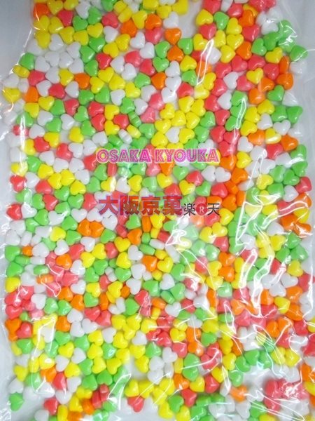 【メール便送料無料】大阪京菓ZRおかし企画 400g糖衣プチハートラムネ〔971円〕×1袋 +税