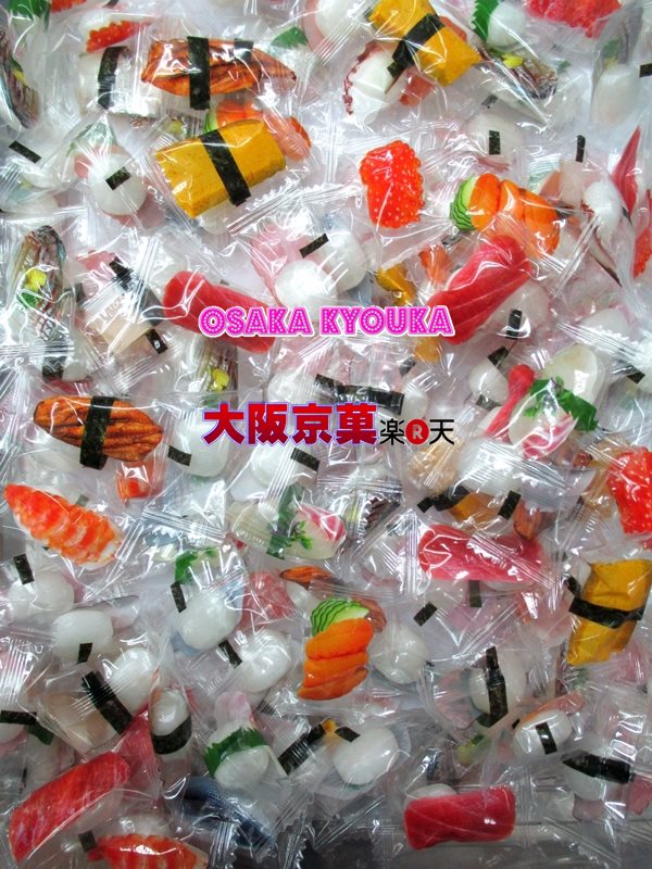 【メール便送料無料】大阪京菓ZRニューエスト 500gすしキャンディ〔1199円〕×1袋 +税