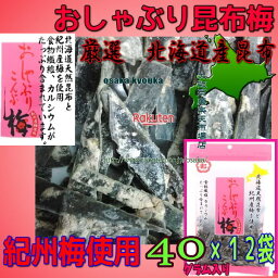 大阪京菓ZR中野物産　40グラム おしゃぶり昆布梅 ×12袋【x12】【送料無料（沖縄は別途送料）】