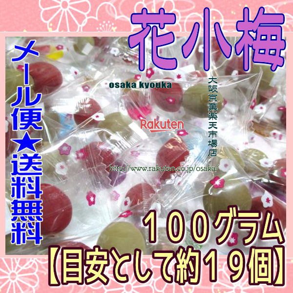 大阪京菓楽天市場店ZRヨネヤマ　100グラム【目安として約19個】 花こうめ ×1袋【ma】【メール便送料無料】