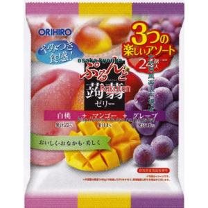 大阪京菓 ZRxオリヒロ　480G ぷるんと蒟蒻ゼリーパウチ大袋白桃＋マンゴー＋グレープ×12個【xeco】【エコ配 送料無料 （沖縄県配送不可 時間指定と夜間お届け不可）】の商品画像