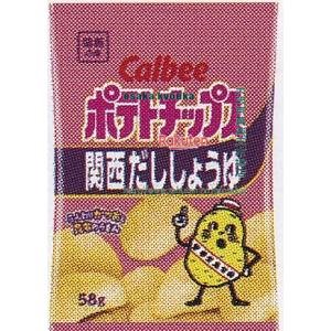 大阪京菓 ZRxカルビー　58G ポテトチップス関西だししょうゆ×24個【xw】【送料無料（沖縄は別途送料）】