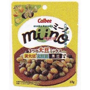 大阪京菓 ZRxカルビー　27G miino3つの大豆ミックス黄大豆えだ豆黒豆しお味×24個【xwa5】【送料無料（沖縄は別途送料）】