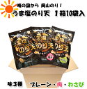 岡山のり うま塩のり天 1箱 10袋入 プレーン 梅味 わさび味 35g入 岡山県産 海苔 瀬戸内海 藻塩使用 おつまみ おやつ スナック