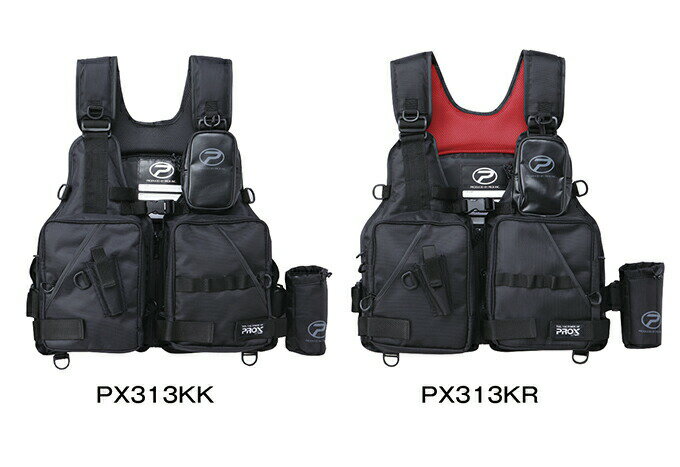プロックス PROX フローティングゲームベスト PX313 大人用フリー ブラック×ブラック/ブラック×レッド