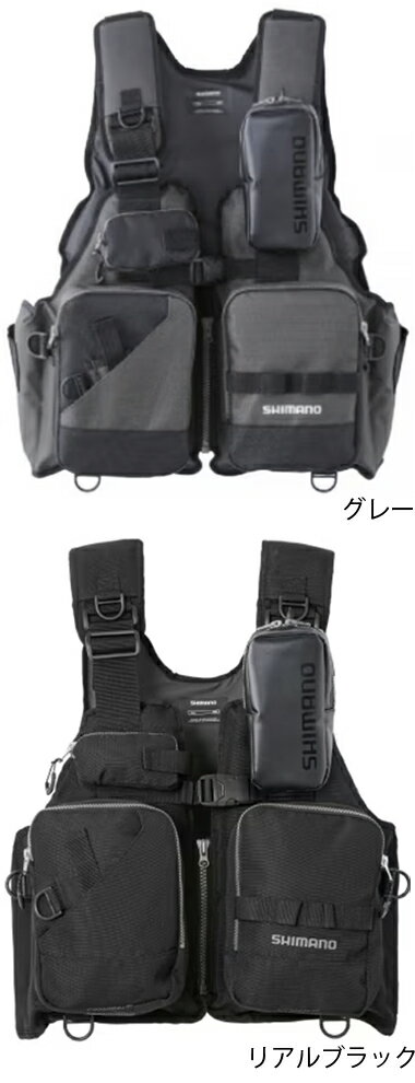 シマノ ゲームベスト VF-024U フローティングベスト グレー/リアルブラック ライフジャケット 救命胴衣 shimano