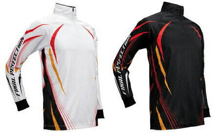 2021 X'SELL「エクセル」 FP-5091 ドライジップアップシャツ ブラック/ホワイト 吸湿 速乾