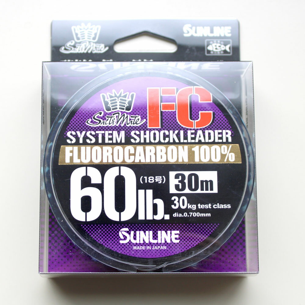 システムショックリーダーFC 30m 60lB 18号 30Kg フロロリーダー ショックリーダー フロロカーボン SYSTEM SHOCK LEADER FC サンライン　浜田商会