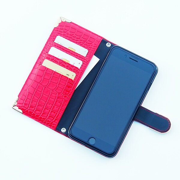 スマホケース iPhone7 iPhone7 Plus Galaxy S7 edge ケース クロコダイル柄 手帳型 カバー ワニ皮