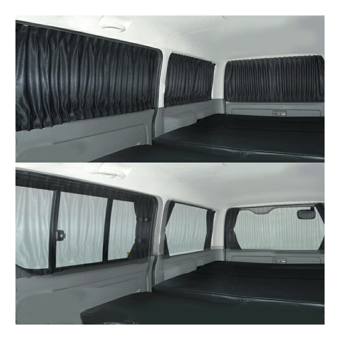 アウトレット品　Levolva 200系ハイエース サイドカーテン / LVC-4N（SUPER GL標準ボディ車） - 200系 HIACE ハイエース 1型 2型 3型 4型 5型 6型 7型 8型 対応 スーパーGL標準ボディ車 専用 セパレート パーテーション　tajima3F