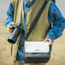 Cwatcun カメラバッグ ショルダー カメラバック ショルダーバッグ おしゃれ カメラケース 防水 Nikon Canon Sony DSLR SLR 大容量 男女兼用 ファッション 旅行 撮影 軽量 (M, ホワイト)