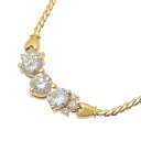 デザイン 3P ダイヤ ネックレス K18YG 750 イエローゴールド ダイヤモンド 1.04ct 39cm アジャスター付 アクセサリー レディース 送料無料 241100072532 ★