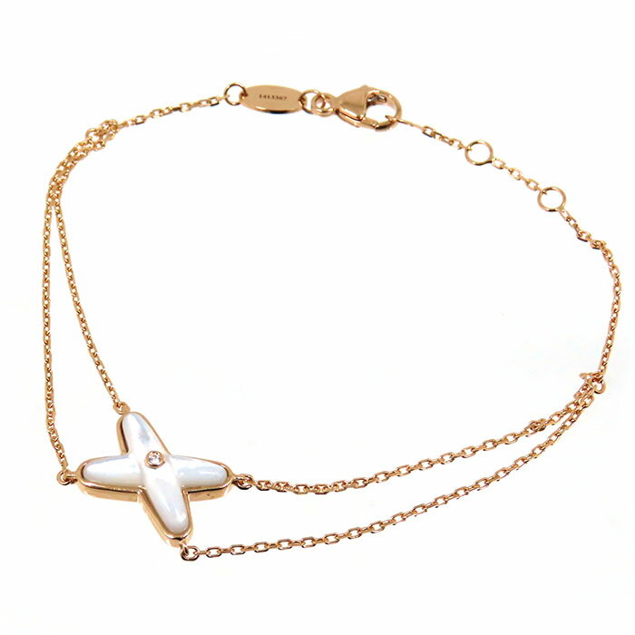 CHAUMET ショーメ リアン コレクション ジュ ドゥ リアン ブレスレット 082933 K18PG 750 ピンクゴールド 17cm アジャスター付き マザーオブパール ダイヤモンド 腕輪 レディース 送料無料 240900034678【中古】のサムネイル