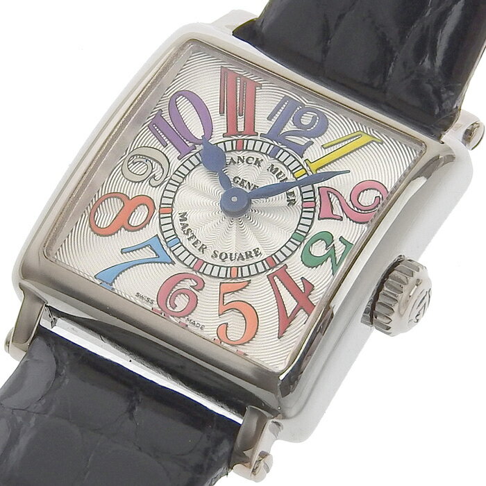 マスタースクエア 【ポイント15倍 5/8 まで】 FRANCK MULLER フランクミュラー マスタースクエア カラードリーム 6002P シルバー文字盤 K18WG 750 ホワイトゴールド レザー 社外ベルト 腕時計 電池式 クォーツ レディース 送料無料 241001011642 ★