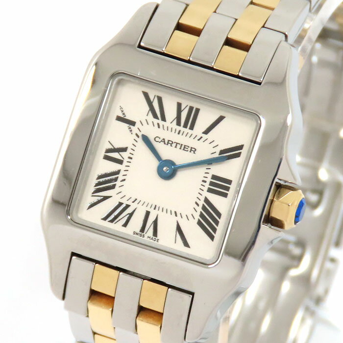 Cartier カルティエ サントスドゥモワゼルSM W25066Z6 シルバー文字盤 SS ステンレススチール K18YG 750 イエローゴールド コンビ クォーツ 腕時計 レディース 送料無料 【電池交換・仕上済】241001011860のサムネイル