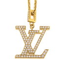 【クーポン利用で最大3万円割引 数量限定】 【ポイント3倍 5/2-5/8】 LOUIS VUITTON ルイ ヴィトン パンダンティフ ロゴ モチーフ ダイヤ ネックレス K18YG 750 イエローゴールド ダイヤモンド 55cm アジャスター付 首飾り LV 240101671790 2