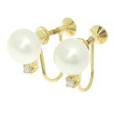 ミキモト ピアス 【クーポン利用で最大3万円割引 数量限定 5/1-5/3】 MIKIMOTO ミキモト 1P パール ダイヤ イヤリング K18YG 750 イエローゴールド パール 7.3mm ダイヤモンド 耳飾り アクセサリー レディース 送料無料 240900044467 ★