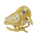 【最大10万円割引クーポン 数量限定 5/1-5/3】 MIKIMOTO ミキモト バード モチーフ ピクウェ シェル カラーストーン ブローチ K18YG P...