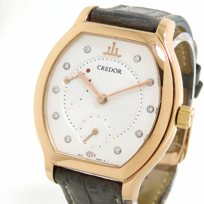 【6%OFFセール クーポン利用で最大10万円OFF数量限定】 SEIKO セイコー クレドール シグノ アクア 4S79-00A0 シルバー文字盤 K18PG 750 ピンクゴールド 手巻き レディース 腕時計 送料無料 【仕上・OH済】241001018587