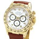 【最大10万円割引クーポン 数量限定】 ROLEX ロレックス コスモグラフ デイトナ クロノグラフ 16518 N番 ホワイト文字盤 ホワイトアラビア K18YG 750 イエローゴールド 金無垢 社外ベルト レザー 腕時計 自動巻 メンズ 送料無料【仕上・OH済】241001019106(2)