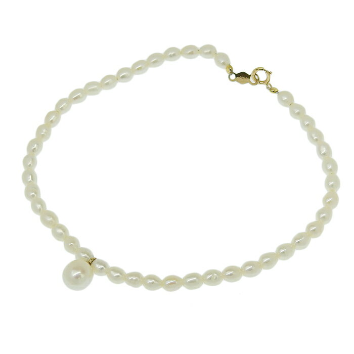 【ポイント20倍＆ 最大10万円割引クーポン数量限定 11/20 20時から】デザイン ベビー パール ブレスレット K14YG 585 イエローゴールド パール 真珠 約18cm 腕輪 アクセサリー レディース 送料無料 240101797579 ★