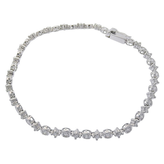 【ポイント10倍＆ 最大10万円割引クーポン数量限定 11/20 20時から】LINE ライン デザイン ダイヤ ブレスレット K18WG 750 ホワイトゴールド ダイヤモンド 1.50ct 18cm 腕輪 アクセサリー レディース 送料無料 241100081566 ★