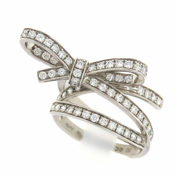 CHANEL シャネル リュバン ドゥ シャネル ダイヤ リング K18WG 750 ホワイトゴールド ダイヤモンド 50 リボン アクセサリー 指輪 レディース 送料無料 240101806950のサムネイル