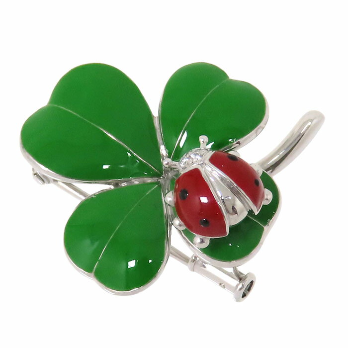 【クーポン利用で最大3万円割引 数量限定 10/1-10/9】 WALTHAM ウォルサム てんとう虫 モチーフ ダイヤ ブローチ K18WG 750 ホワイトゴールド ダイヤモンド 0.02ct アクセサリー レディース 送料無料 241001024826のサムネイル