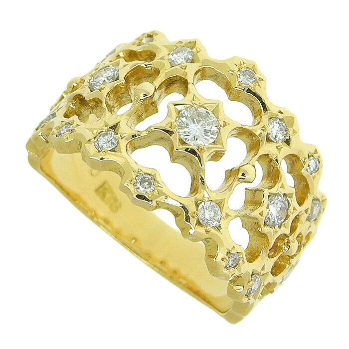 【最大10万円割引クーポン 数量限定 10/24 20時から】 デザイン ダイヤ リング K18YG 750 イエローゴールド ダイヤモンド 0.50ct 約11.5号 指輪 アクセサリー レディース 送料無料 241100080401 ★