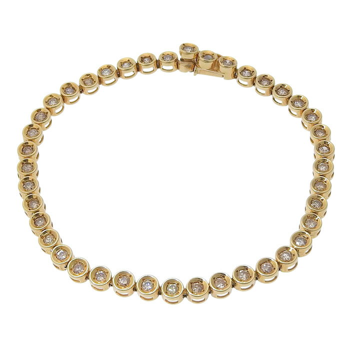 【クーポン利用で最大10万円割引 数量限定 11/20 20時から】 デザイン ダイヤ ブレスレット K18YG 750 イエローゴールド ダイヤモンド 2.00ct 18cm 腕輪 アクセサリー レディース 送料無料 240101819595 ★