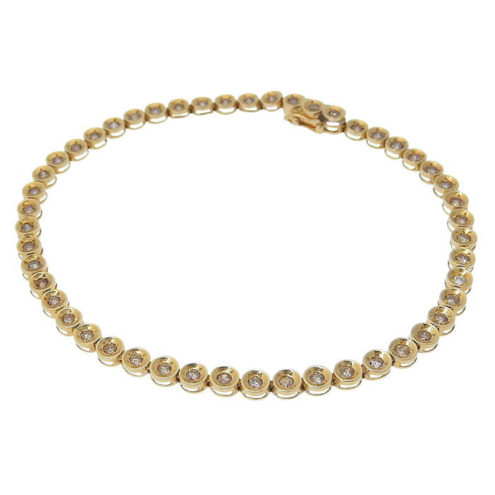 【クーポン利用で最大10万円割引 数量限定 11/20 20時から】 デザイン ダイヤ ブレスレット K18YG 750 イエローゴールド ダイヤモンド 1.00ct 18cm 腕輪 アクセサリー レディース 送料無料 240101819596 ★