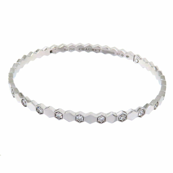 【クーポン利用で最大10万円割引 数量限定 11/20 20時から】 CHAUMET ショーメ ビー マイ ラブ コレクション ブレスレット 083436-170 K18WG 750 ホワイトゴールド ダイヤモンド 16.5cm ビー ドゥ ショーメ ハニカム バングル 腕輪 241100082577