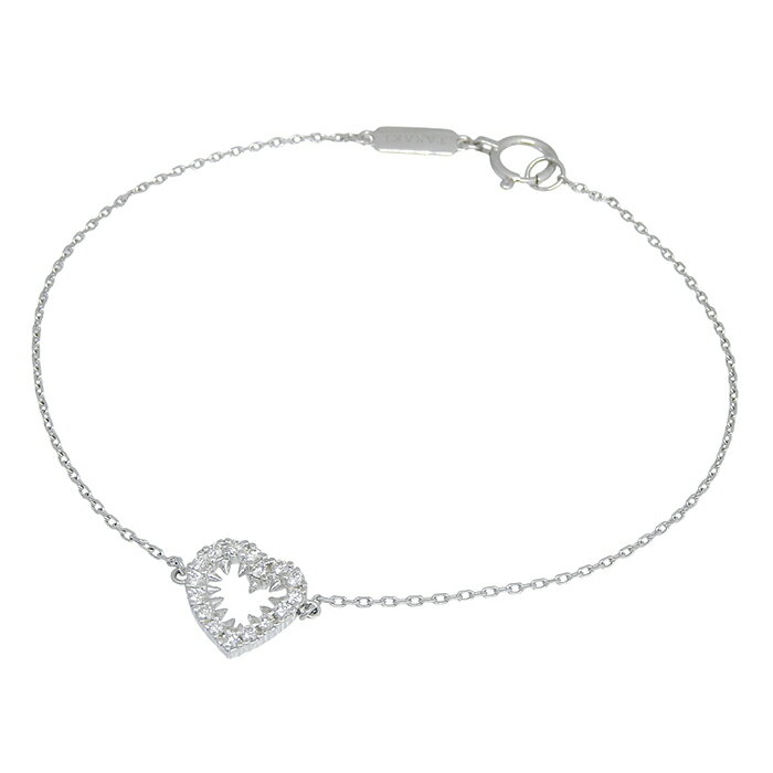 【クーポン利用で最大10万円割引 数量限定 11/20 20時から】 TASAKI タサキ デインジャー ハート ダイヤ ブレスレット K18WG 750 ホワイトゴールド ダイヤモンド 0.12ct 約16.5cm 腕輪 アクセサリー レディース 送料無料 241100087731 ★