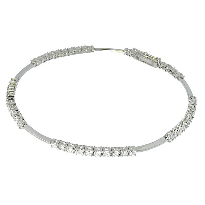 【クーポン利用で最大10万円割引 数量限定 11/20 20時から】 LINE ライン デザイン ダイヤ ブレスレット K18WG 750 ホワイトゴールド ダイヤモンド 1.50ct 17.5cm 腕輪 アクセサリー レディース 送料無料 241100087920 ★